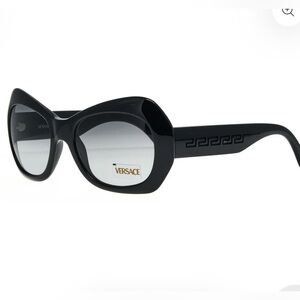 Versace Black Sunglasses with Greek Key Design 90s Vintage Rare